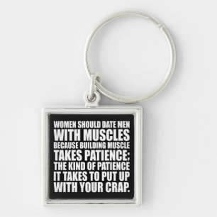 Date Men With Muscles - Funny Bodybuilding Key Ring
