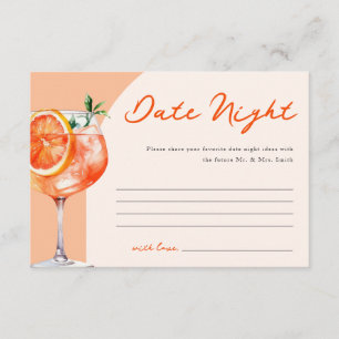 Date Night Aperol Spritz Bridal Shower Enclosure Card