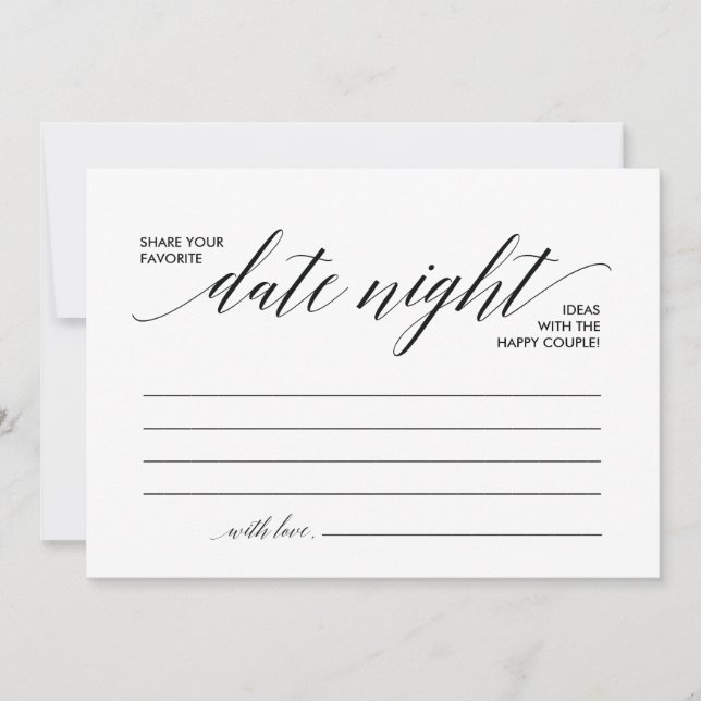 Date Night Card template, date night ideas (Front)