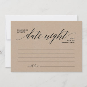 Date Night Card template, date night ideas (Kraft)