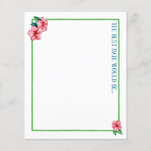 Date Night cards Tropical Bridal Shower Activity