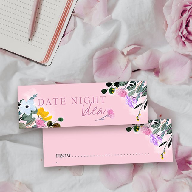 Date Night Idea Wildflower Lawn Floral Advice Card (Date Night Idea Cards from my Wildflower Lawn Collection. Matching storage jar available separately)