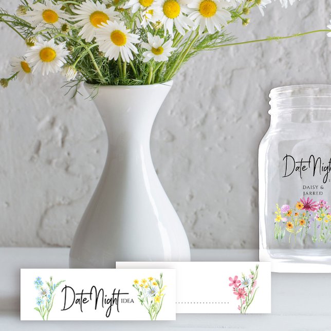 Date Night Idea Wildflower Meadow Pastel Floral (Date Night idea cards from my Wildflower Meadow collection (date night jar available separately))