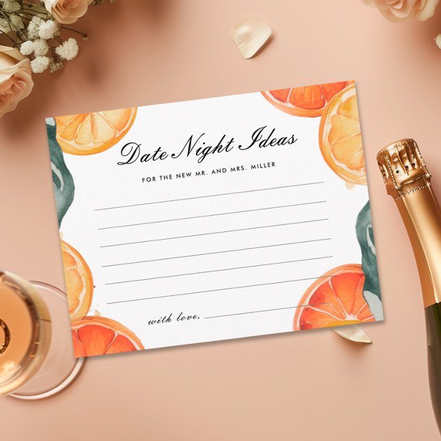 Date Night Ideas Aperol Spritz Bridal Shower Enclosure Card (Creator Uploaded)
