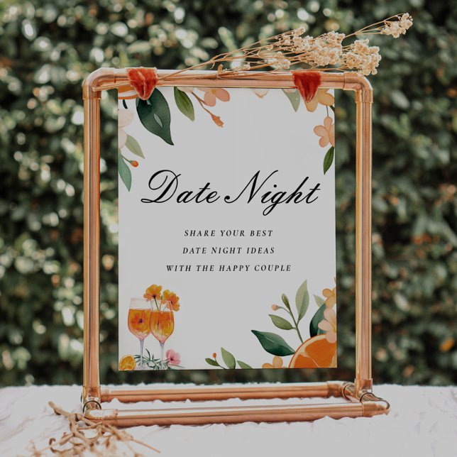 Date Night Ideas Aperol Spritz Bridal Shower Sign (Creator Uploaded)