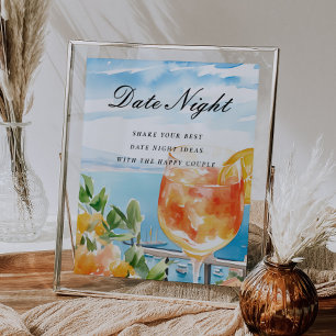 Date Night Ideas Aperol Spritz Bridal Shower Sign