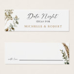 Date Night Ideas Boho Pampas Grass Wedding Elegant<br><div class="desc">Date Night Suggestions card in Boho Pampas Grass theme wedding.</div>