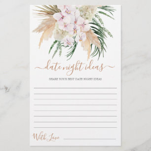 Date Night ideas bridal shower card