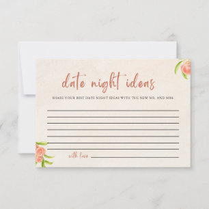 Date Night Ideas Bridal Shower Card