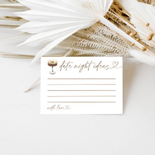 Date Night Ideas Bridal Shower Game Martini Enclosure Card
