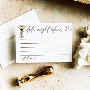 Date Night Ideas Bridal Shower Game Martini Enclosure Card