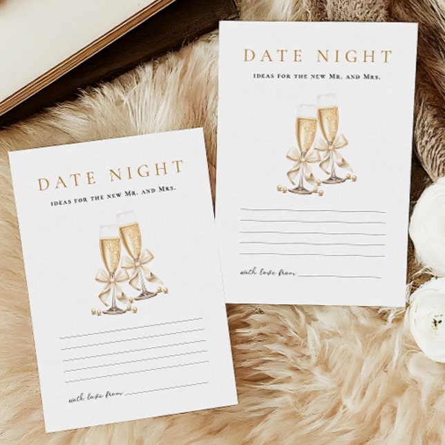 Date Night Ideas Bridal Shower Game Prosecco Stationery (Creator Uploaded)