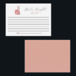Date Night Ideas Bridal Shower Petals & Prosecco Advice Card<br><div class="desc">Petals and Prosecco theme Bridal Shower date night ideas card. Designed and illustrated by Kristine Lee www.kristineleedesigns.com</div>
