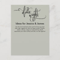 Date Night Ideas Elegant Sage Green Advice Card