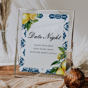Date Night Ideas Lemon Positano Bridal Shower Sign