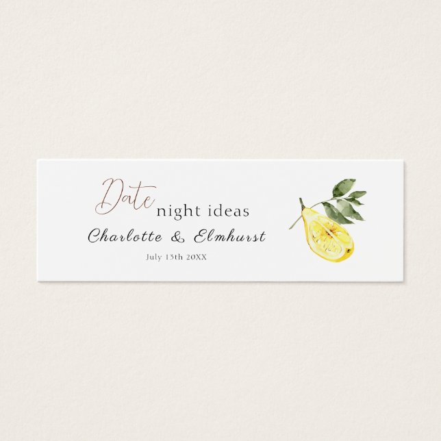 Date Night Ideas Limoncello Cocktail Bridal Shower (Front)