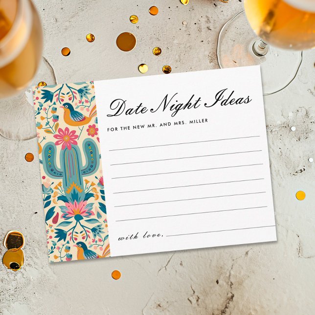 Date Night Ideas Mexican Fiesta Bridal Shower Enclosure Card (Creator Uploaded)