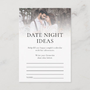 Date Night Ideas Photo Wedding Game Card
