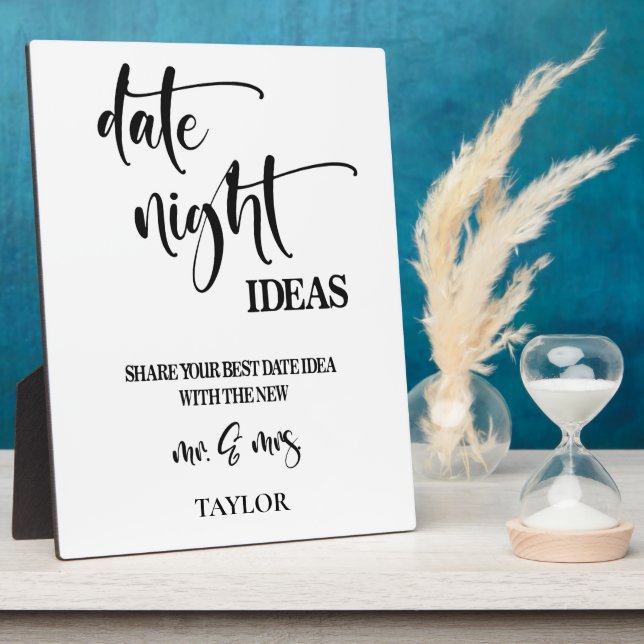 Date Night Ideas sign tabletop  Plaque (Side)
