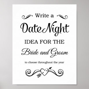 Date Night Ideas Wedding Poster