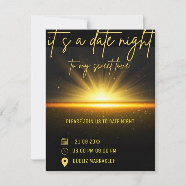 Date Night Invite Dinner Invitation,Date Dinner Te (Front)
