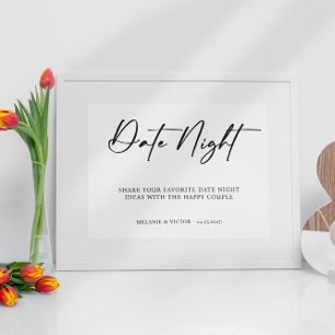Date Night Wedding Sign Poster