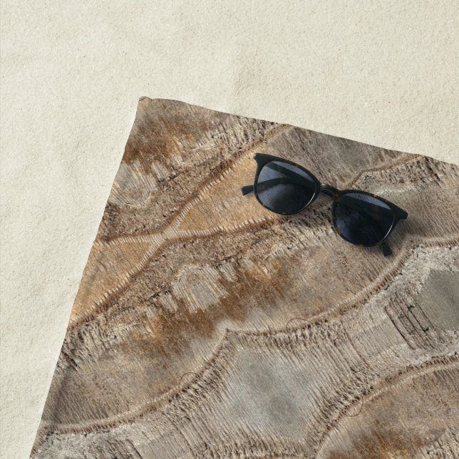 Date Palm Tree Trunk Texture Closeup Photo Image Beach Towel (In Situ)