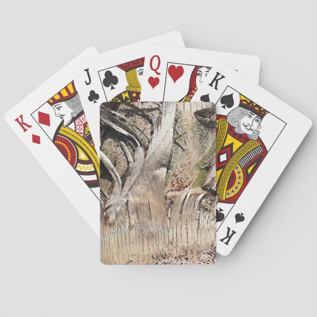 Date Palm Tree Trunk Texture Closeup Photo Image Playing Cards (Back)