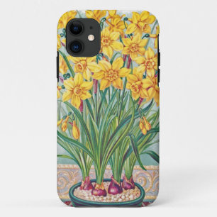 date rsvp flowers daffodil yellow vintage Case-Mate iPhone case