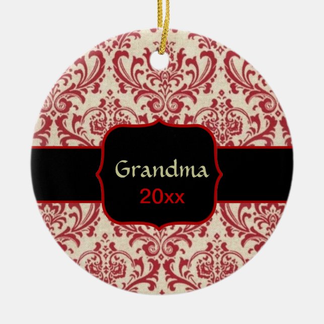 Dated and Personalised Holiday Photo Ornament (Front)