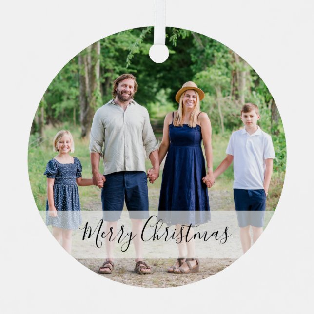 Dated custom photo ornament - keepsake gift (Front)