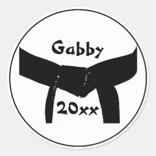 Dated Martial Arts Basic Black Belt Stickers