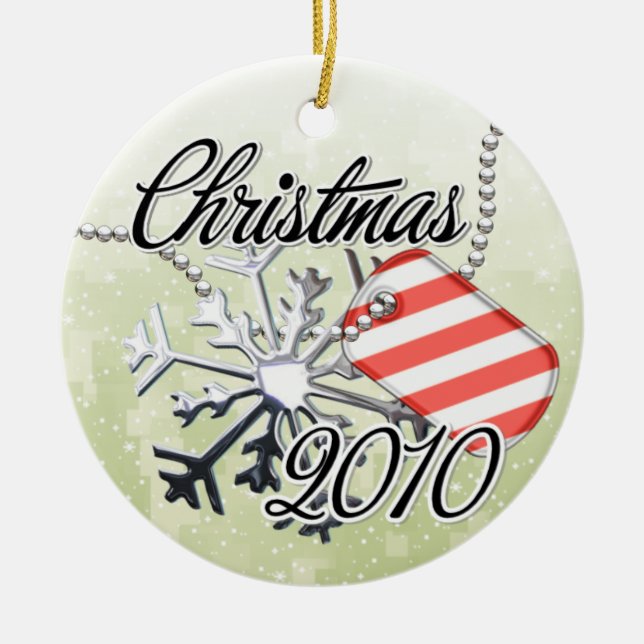 Dated Military Christmas Ornament (Front)