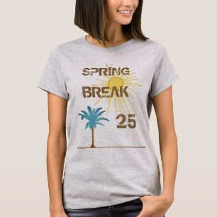 Dated Spring Break Palm Trees and Sunsert T-Shirt
