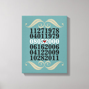 Dated Wall Art - 3 Children - Wrapped Canvas