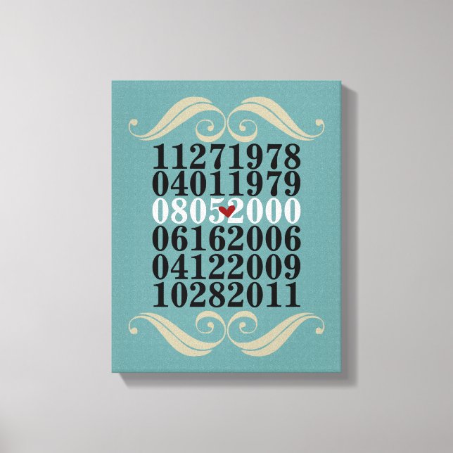 Dated Wall Art - 3 Children - Wrapped Canvas (Front)