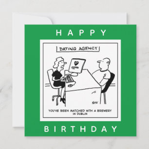 Dating Agency Matches with a Brewery Funny Cartoon Card