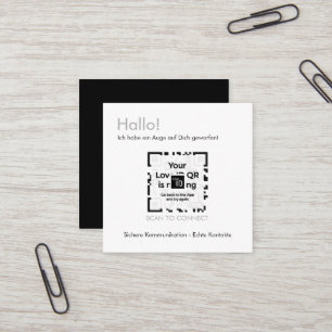 Dating Karte - BLACK - QR - PURE Collection Square Business Card