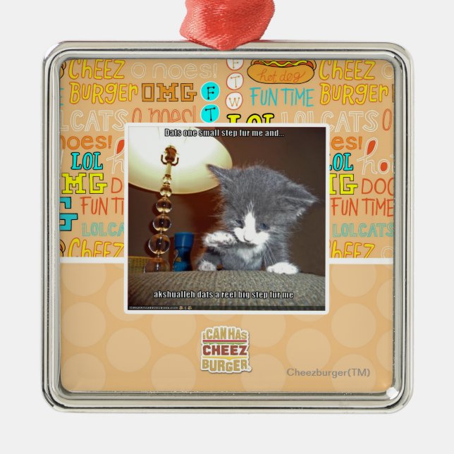 Dats one small step fur me metal tree decoration (Front)