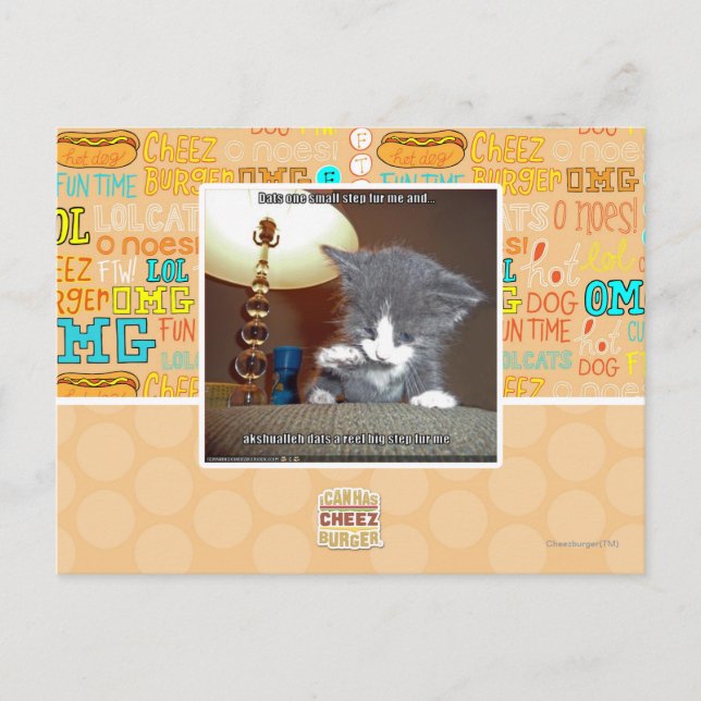 Dats one small step fur me postcard (Front)