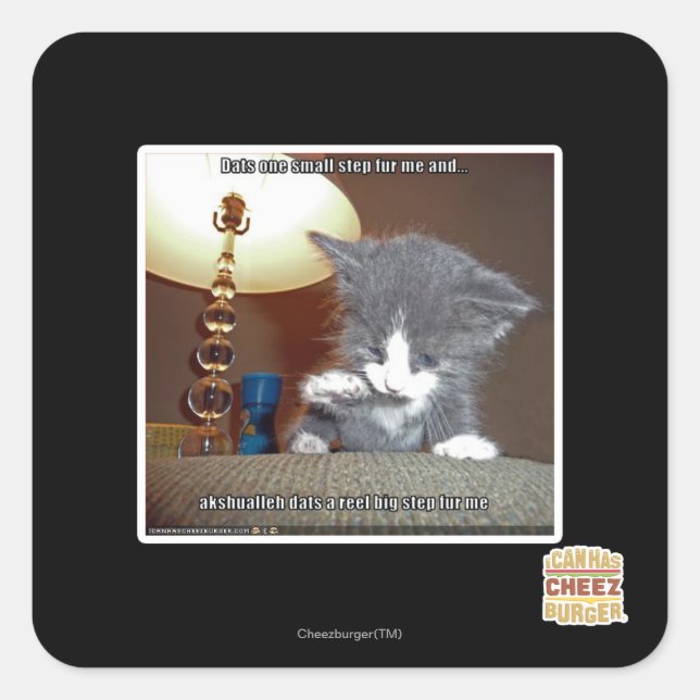 Dats one small step fur me square sticker (Front)