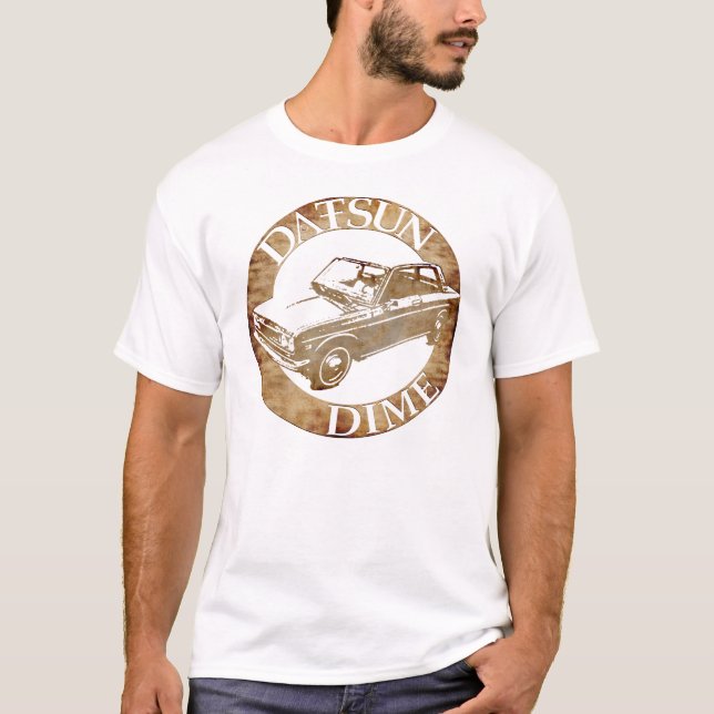 Datsun BlueBird Five and Dime Tan T-Shirt (Front)