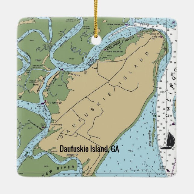 Daufuskie Island Georgia Ceramic Ornament (Back)