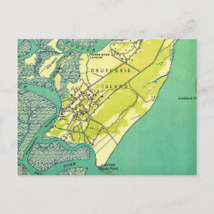 Daufuskie Island SC Map Postcard