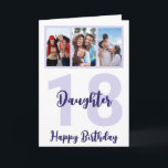 Daughter 18th Birthday Purple Script Photo Collage Card<br><div class="desc">Put a smile on a face with this personalised 18th birthday modern script photo collage card for your daughter. - Simply click to personalise this design 🔥 My promises - This design is unique and is designed with you in mind 🙏 Thank you for supporting my small business - If...</div>