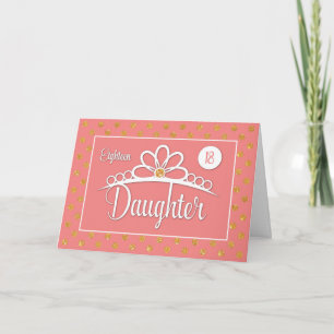 Daughter 18th Birthday with Crown & Gold Look Dots Card