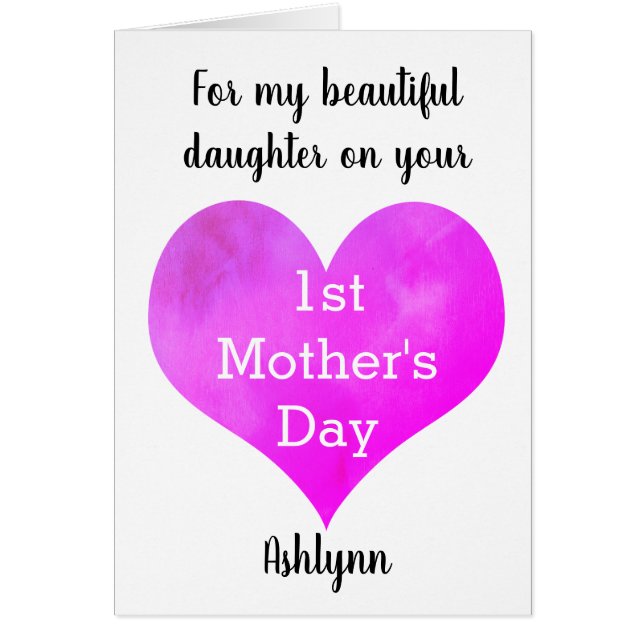Daughter 1st Mother's Day Card (Front)