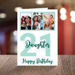 Daughter 21st Birthday Modern Script Photo Collage Card<br><div class="desc">Put a smile on a face with this personalised 21st birthday modern script photo collage card for your daughter. - Simply click to personalise this design 🔥 My promises - This design is unique and is designed with you in mind 🙏 Thank you for supporting my small business - If...</div>