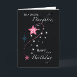 Daughter 21st Birthday Star Inspirational Pink Card<br><div class="desc">Inspire a dear daughter to go after her dreams with card that you can give her once she celebrates her 21st birthday. She will definitely be surprised and happy at the same time once she gets this card from you.</div>