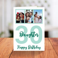 Daughter 30th Birthday Modern Script Photo Collage